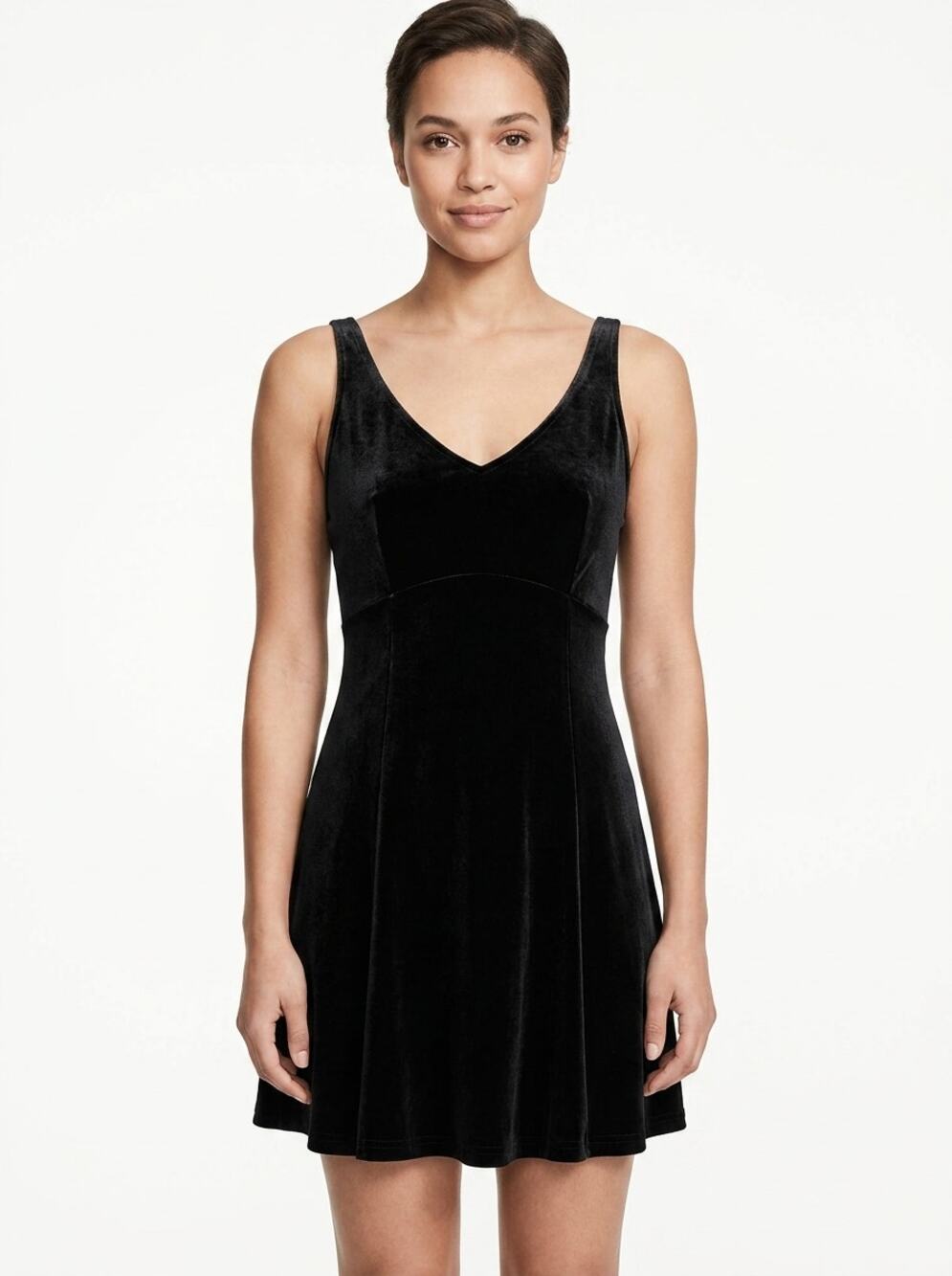 Victoria's Secret Black V-Neck Sleeveless A-Line Mini Dress Women Size XS